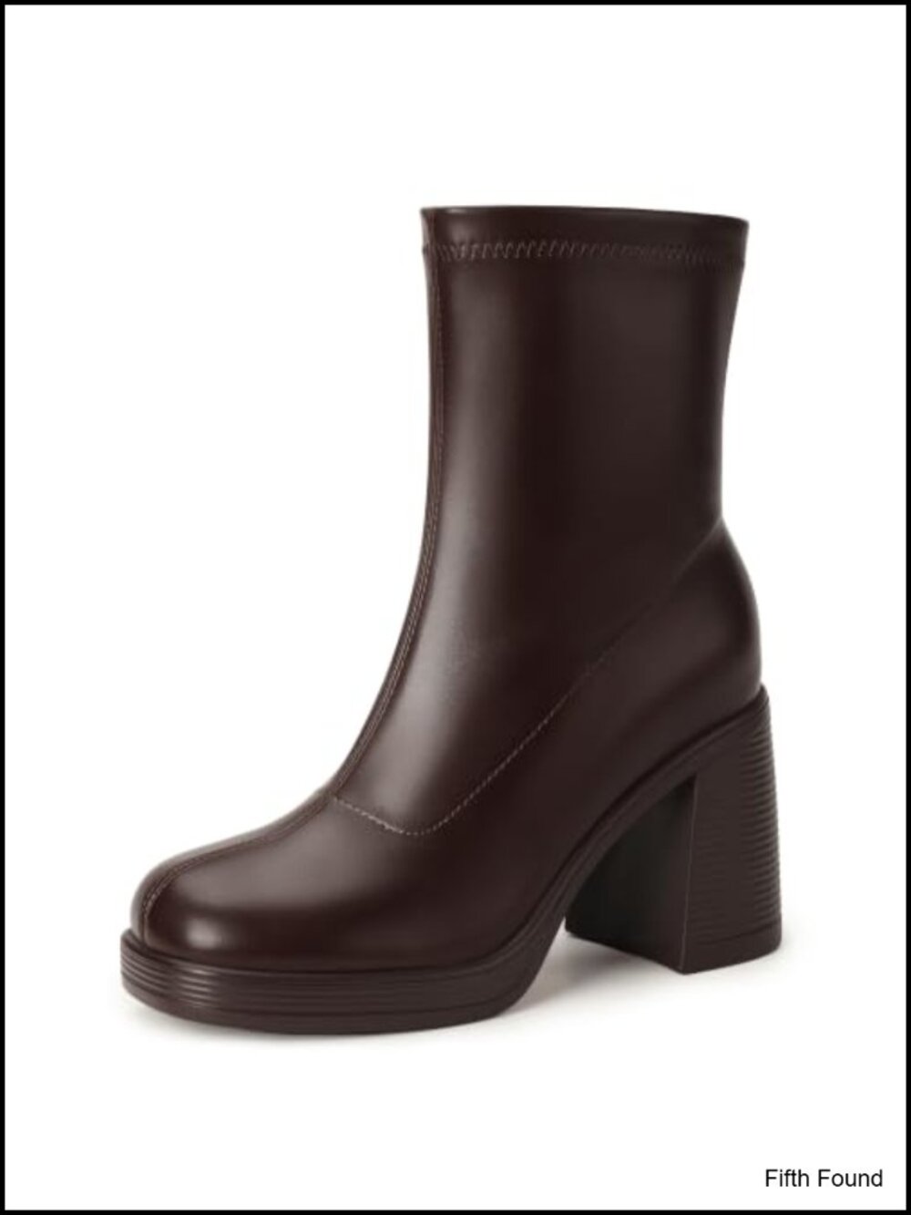 Platform Gogo Ankle Boots Chunky Block Heel Square Toe Booties